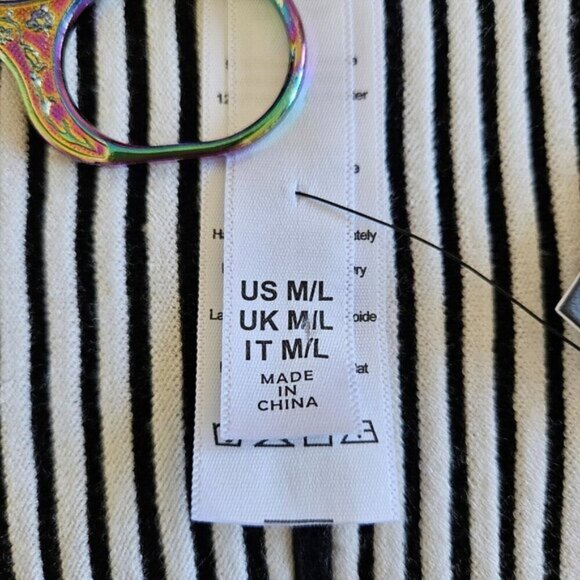 Marla Wynne Ribbed Reversible M L 3/4 Sleeve Open Front Assymetric Hem Cardigan - Picture 7 of 14